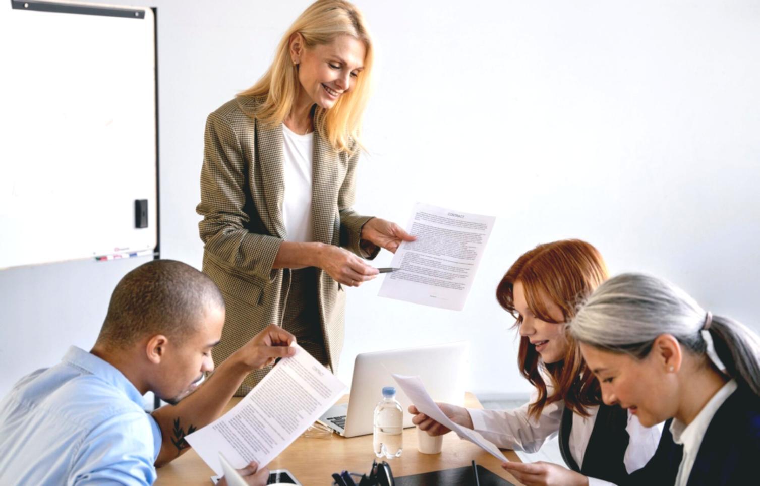 Team collaboration in modern office environment